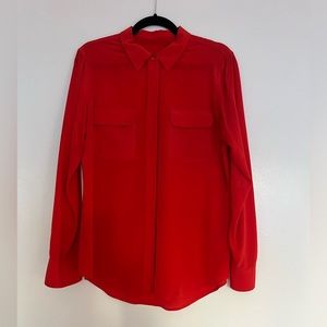 Red Silk Blouse